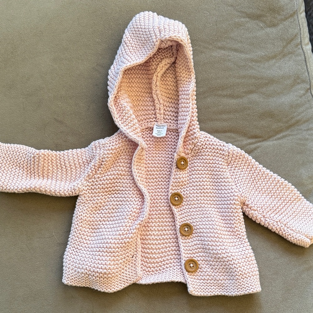 Nordstrom Pink Knit Hooded Jacket